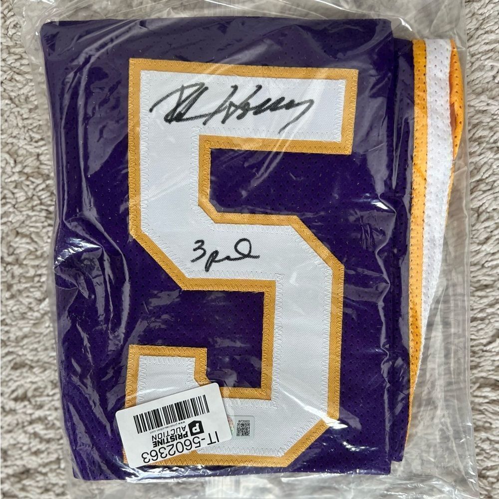 Robert Horry Autographed Custom Jersey Inscribed 3 Peat Authentic Beckett
